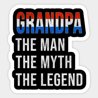 Grand Father Dutch Grandpa The Man The Myth The Legend - Gift for Dutch Dad With Roots From  Netherlands Sticker